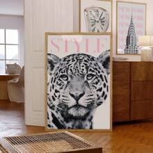 1/3pcs Frameless Pink Leopard 3 PiecesGallery Wall Art Set, B&W Fashion Magazine-Style Prints, Teen Room Decor For Office & Dorm | Posters, Wall Decor, Bedroom Decor, Dorm Essentials, Gift Idea