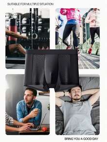 4条装男士内裤，石墨烯透气柔软平角内裤，男士礼物，圣诞礼物，平安夜礼物，创意男士礼物