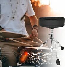 Adjustable Heavy Duty Swivel Drum Stool, Round Saddle Thick Padded Drum Seat - tròn - Xem 2