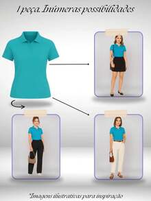 Women T-Shirts - 青碧色 - 查看 7
