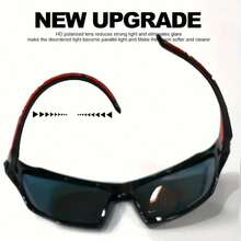 Men's Sports Glasses And Eyewear - Svarta och röda ben - Visa 8