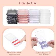 20pcs Press On Nail Packaging Boxes With 60pcs Double Sided Adhesive Nail Tape Acrylic Press On Nail Storage Box In 4 Colors Artificial Nail Display Box For Press On Nail Business Nail Art Nail Salon-108631 - Nhiều màu - Xem 6