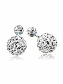 1 件 S925 纯银双珍珠全钻时尚高端肚脐耳钉，适合女性日常佩戴和珠宝搭配 - 單隻肚臍釘 - 查看 5