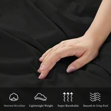 Sábana Encimera De Microfibra De Color Sólido (Individual/Matrimonial/Queen/King), Estilo Liso Y Sencillo, Tejido De Alta Densidad, Suave Y Lisa, No Se Destine Ni Se Encoge Fácilmente, Protege Cada Noche De Sueño, Apta Para Diversos Tipos De Cama Y Estilos De Decoración.