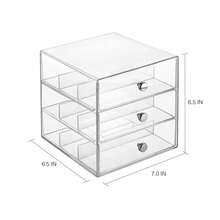 Best Seller Plastic Divided 3-Drawer Vanity & Countertop Organizer, X 6.5 X 6.5"