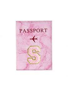 A-Z字母刺绣护照套，复古商务护照夹，男女通用，便携多功能，可装身份证、银行卡，适合外出、度假、旅行 - 彩色 - 查看 9