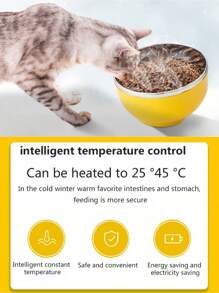1pc USB Constant Temperature Heating Bowl 450ml Cat/Dog Lover Gift And Dog/Cat Mom Love Cat Lover Gift And Cat Mom Love And Dog Lover Gift And Dog Mom Love Drinking Water Bowl,Suitable For Cat Lover Gift And Cat Mom Loves And Dog Lover Gift And Dog Mom Loves To Thaw Food And Winter Food Heating ,No Shift Will Not Upset, USB Style,No Adapter
