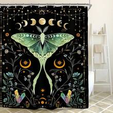 Bộ rèm tắm hình mặt trăng, chòm sao bí ẩn, chiêm tinh, lưỡi liềm màu be, Tarot, rèm phòng tắm polyester phù thủy kèm 12 móc, kích thước 60x72in, rèm tắm chống nước, có thể giặt bằng máy, kích thước 66x72in, rèm phòng tắm mềm mại kèm 12 móc, kích thước 36x72in, rèm phòng tắm khô nhanh, trang trí phòng tắm - Màu xanh mòng két - Xem 5