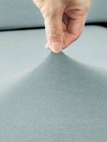 1pc Solid Color Silky Elastic Sofa Cushion Cover, Modern Minimalist Design, Suitable For All Seasons - Light Grey - View 9