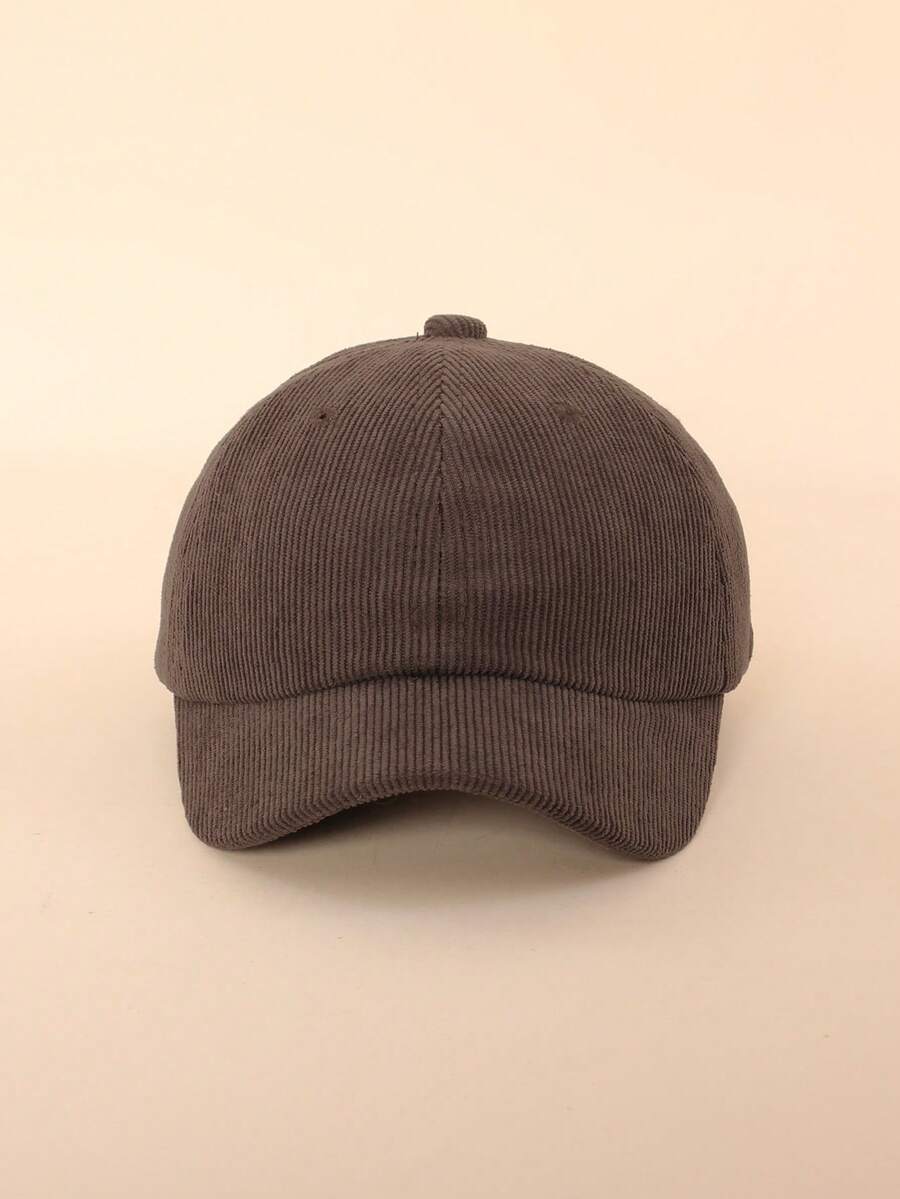 1pc Versatile Corduroy Baseball Cap, Warm Outdoor Cap For Kids - 1PC - View 1