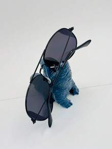 男士夏季時尚復古眼鏡 - 黑色 - 查看 6