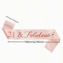 18th 21st 30th 40th 50th 60th 70th Birthday Belt - Rose Golden Satin With Champagne Color & Elegant Cursive Lettering - Durable Polyester Party Accessory For Milestone Celebrations, No Electricity Needed