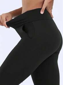 2-Pack Solid Plus Fleece Thermal Pants, Comfortable And Close-Fitting, Warm, Winter Casual Leggings. - 2 chiếc đen + xám - Xem 6