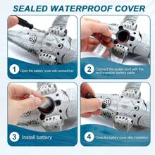 Juguete de dinosaurio Mosasaurus con control remoto de 2.4GHz, juguete de barco RC resistente al agua para piscina y exterior, juguete de agua para bañera y piscina, regalo de Navidad y cumpleaños para niños