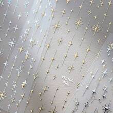 1pc Golden And Silvery Star Nail Stickers, Shining Starry Sky, Holiday Gifts - Silver - View 3
