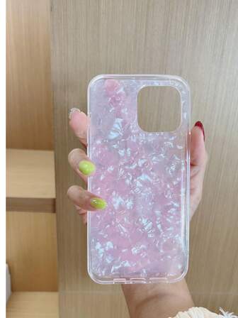 Pembe Kabuk Desenli Telefon Kılıfı Su Geçirmez, Darbeye Dayanıklı, Düşmeye Karşı Dayanıklı, Çizilmeye Dayanıklı