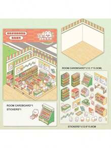 Kids Miniature Scene Stickers, 3D Layered Small House Stickers For Cognitive And Visual Training, Colorful Decorative Stickers - Multicolor - View 9