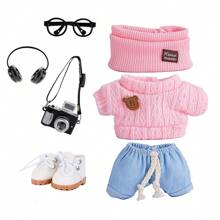6.69 pollici Vestiti di bambola, compatibili con , include 3 outfit - cappello secchio alla moda, maglione e set di pantaloni o gonna, adatto per bambole di 6.69 pollici, accessori carini per bambole per giochi e esposizione (scarpe e bambola non incluse)