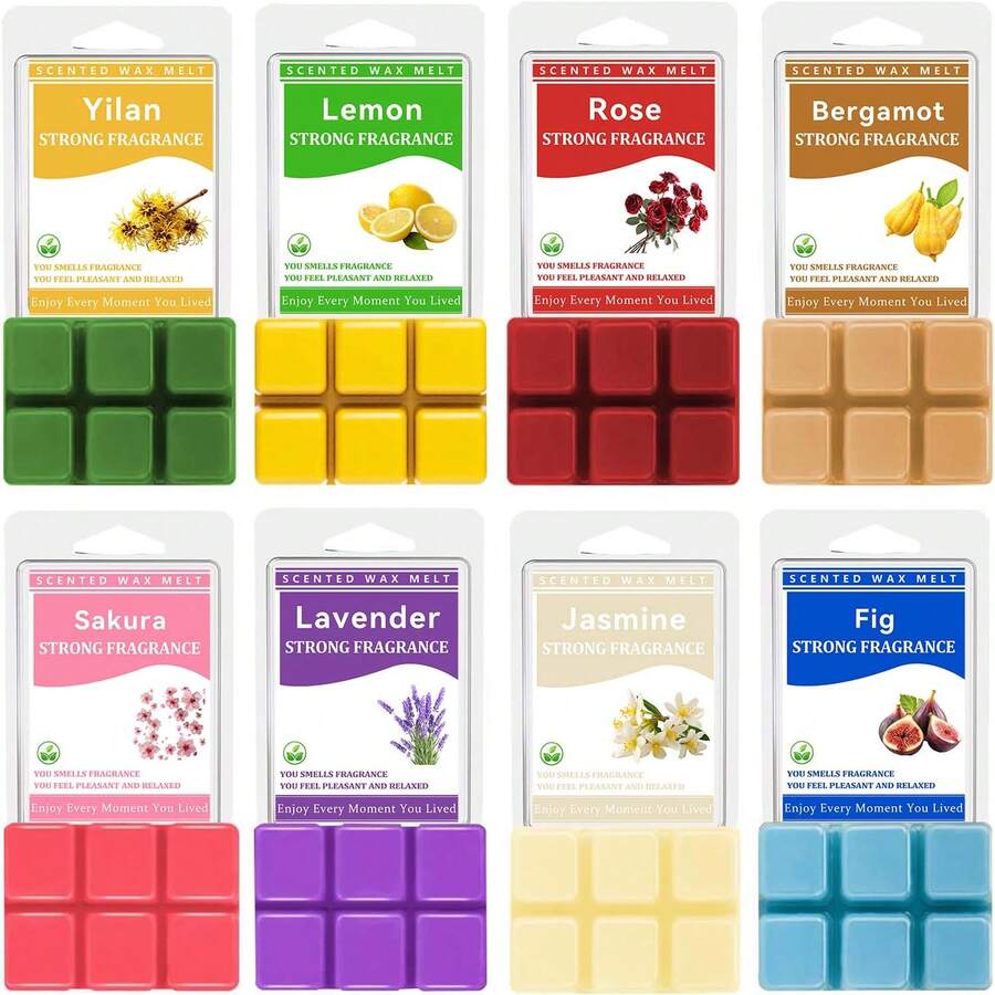 1/6 包 3.0 盎司香氛蜡烛，香味浓郁，大豆蜡，适用于蜡烛熔炉 - 依兰、柠檬、玫瑰、佛手柑、樱花、薰衣草、茉莉、无花果