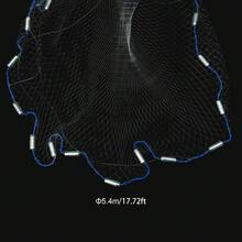 Fishing Cast Net 5.4m/18ft Hand Weaving Cast Fishing Net Quick Throw Mesh Drawstring Chain Bottom Spread Nylon Fishing Cast Net Bait Easy Throw Hand Cast Nylon Mesh With Sinker - White - View 6