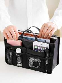 女士旅行插入式整理手提包大型襯裡化妝袋女士手提袋經典內部可攜式整理袋化妝包化妝用具適用於青少年女孩女性大學生新手和白領工人的組織者學校用品老師禮品返校老師配件