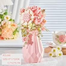 Conjunto de buquê de flores preservadas em garrafa decorativa, enfeite de árvore de sakura feito à mão, adequado para presentes de Dia dos Namorados, Ação de Graças, Halloween, Natal e aniversário