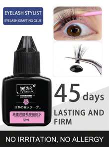 12ml Personal Eyelash Glue, Long-Lasting, Odorless, Waterproof Eyelash Extension Glue - Lasts Up To 45 Days, Odorless, Non-Irritating, Hypoallergenic Formula - Suitable For Home Use, Quick Drying Strong Eyelash Glue, Long-Lasting DIY Eyelash Glue - Black - View 2