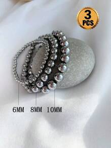 3 buc brățară magnetică vindecătoare brățară reglabilă cu hematit pentru drenaj limfatic, artrită, ameliorarea anxietății pentru femei și bărbați