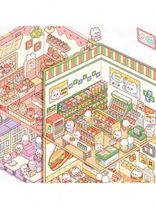 Kids Miniature Scene Stickers, 3D Layered Small House Stickers For Cognitive And Visual Training, Colorful Decorative Stickers - Multicolor - View 6