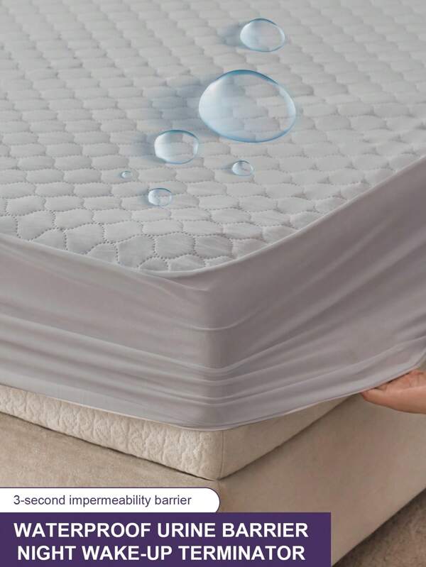 1 Piece Layered Pure Color Waterproof Mattress Cover (No Pillow Cover And Pillow Core) Soft And Comfortable Mattress Cover Bedroom Guest Room Bedding Waterproof Mattress Cover Room Bed Sheet Non-Slip All-Encompassing Protective Cover