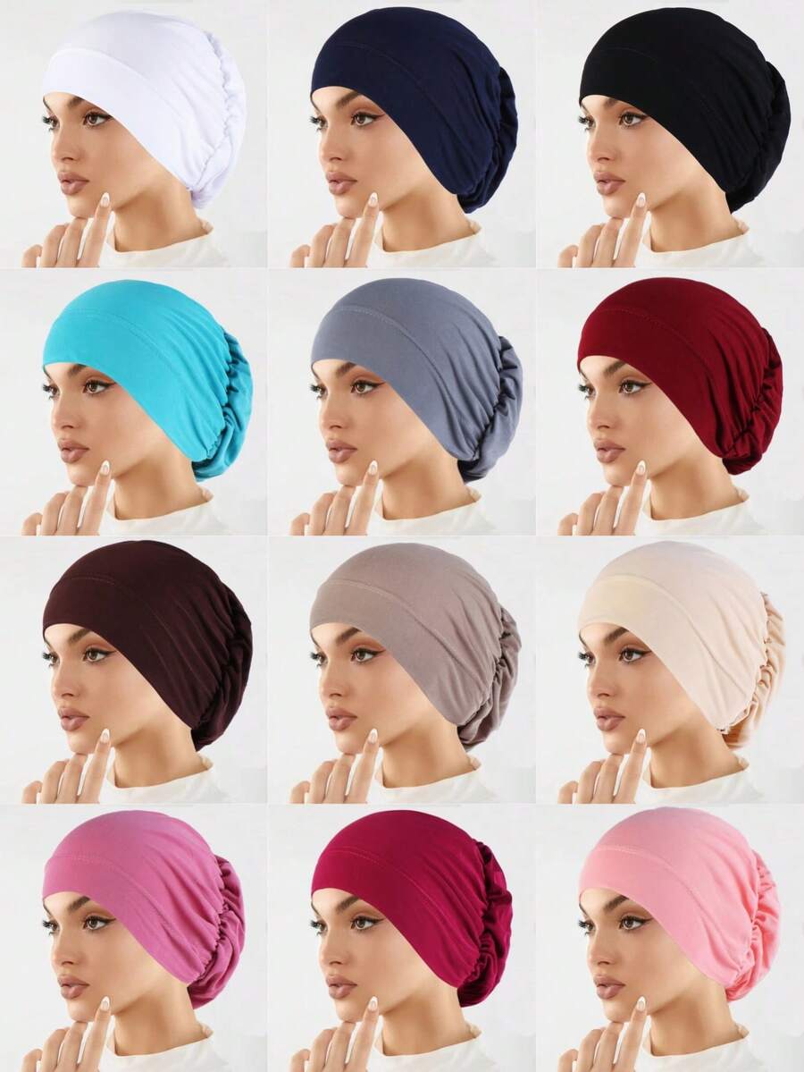 女士弹力头巾 - 弹性全包覆式癌症化疗帽，柔和灰色 - 适合日常、节日、术后佩戴 - 易于护理且佩戴稳固 - 理想的生日/母亲节礼物、宗教场合、优雅头饰、耐用结构、头部遮盖物、特殊场合睡眠帽