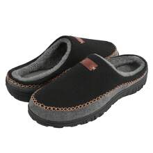Men's Fuzzy Moccasin Slippers With Memory Foam & Non-Slip Sole, Cozy Indoor/Outdoor Winter Shoes For Comfort And Style - 黑色 - 查看 4