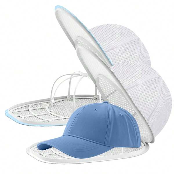 1pc Hat Cleaning Cage, Baseball Cap Cleaning Machine, Suitable For Washing Machines Or Dishwashers. The Flat Top And Curved Caps Are Equipped With Ball Cap Washers And Frames. The Hat Cage Is Suitable For Men And Women And Comes In A Set Of 1 White