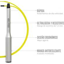 Velites Skipping Rope For Crosstraining, Boxing And Fitness Fire 2.0 - Ideal For Double Jumps | Aluminum Speed Rope (Ballasts Not Included) - Silver - View 10