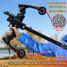 New Yinglong Steel Ball 50-Shot Compound Bow Portable Lightweight Steel Ball Archery Dual-Purpose Outdoor Adult High Precision And Stable Shooting Compound Bow Long Range Slingshot, Ergonomic Grip, Outdoor Sports Legal Equipment - Gói sang trọng (Đèn xanh) - Xem 2
