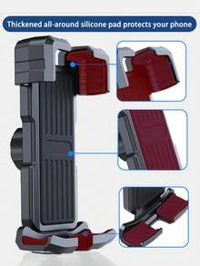 Dudukan Ponsel untuk Motor, Dudukan Smartphone Sepeda yang Ditingkatkan, Dudukan Stang Sepeda Ultra Stabil untuk Motor, Sepeda, Skuter, Cocok untuk Ponsel 4,7-7 Inci - Hitam - View 1