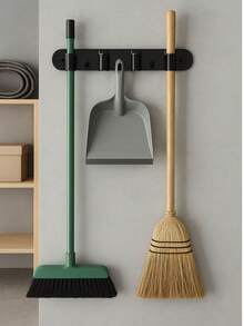 Wall Mount For Broom, Squeegee And Dustpan, Sturdy And Practical, Comes With A Wall Plug And Screw - 3 Colors - màu đen - Xem 3