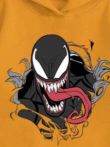 Felpa con cappuccio autunnale per ragazzi/bambini, con stampa grafica del personaggio Marvel e busto di Venom, a maniche lunghe, con vestibilità comoda e spalle scese, colore bianco. - giallo dorato - Visualizzare 3