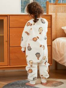 MICHLEY 1件装法兰绒婴儿睡袋，长袖拉链可穿戴睡袋，适合秋冬季男女宝宝，可爱休闲，适合休闲度假的宝宝用品