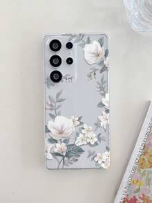 1pc High-Fashion Floral Pattern Transparent Soft TPU Phone Case, Anti-Scratch Anti-Fingerprint Protective Cover With Camera Lens Protection, Compatible With Samsung, Nothing, Compatible With Pixel, Compatible With INFINIX, Compatible With Redmi,International Version, Not The Domestic Version - Multicolor - View 4