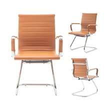 WAHSON OFFICE CHAIRS 2PCS PU Leather Office Chair Metal Frame Conference Chair For Meeting Room/Reception Area - Brown - View 5