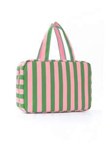 1 Piece Solid Color Striped Large Capacity Multifunctional Toiletry Bag Portable Hook Cosmetic Bag Travel Cosmetic Storage Bag Foldable Storage Makeup Tools Simple Style Cosmetic Bag Suitable For College Dormitories, Vacations, Back To School, Bathrooms, Men And Women Holiday Gifts Travel Essentials Bag For School Supplies Wash Bag Waterproof Toiletry Bag Makeup Bag Cruise Essentials Toiletry Bag For Women For Travel For Bathroom For Women