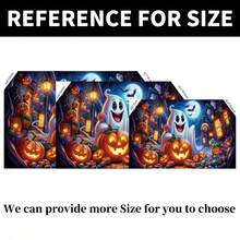 1pc Halloween Party Background Banner - Horror Pumpkin, Ghost, Full Moon, Graveyard, Bat, Spider Background - Multipurpose Indoor And Outdoor Decoration, Photo Background, Scene Decoration, Halloween Party Decoration Props - Multicolor - View 6