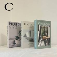 3pcs Foldable Fake Books, Luxury Decorative Simulation Books Set For Showroom, Coffee Table, Villa, Hotel, Home Decor, Photography