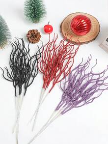 15 piezas de ramas de árbol de Navidad rizado, ramas decorativas rizadas, adecuadas para árbol de Navidad, corona, jarrón, fiesta, decoración de boda