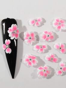 12 件 3D 手工花瓣美甲配件精美亚克力美甲配件指甲水宝石设计 3D 花朵美甲装饰 DIY 美甲首饰女士女孩美甲用品指甲美甲饰品 - 彩色 - 查看 8