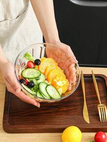 1pc/2pcs Round Plastic Food Storage Containers With Lids - Transparent Sealed Salad Bowls, Suitable For Meal Prep, Fruits, Snacks | Portable Kitchen And Picnic Bowl Set, Kitchen Utensils, Meal Prep, Food Storage Containers, Such As Tabletop Nuts, Dining Accessories - Transparent - View 8