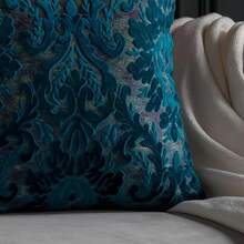1pc 17.72 X 17.72 Inch Pillowcase Light Luxury Sofa Cushion Cut Velvet Fabric Pillowcase No Pillow Core Living Room Nordic Modern Minimalist Model Room Villa B & B Bedside Pillow - 水藍 - 查看 6