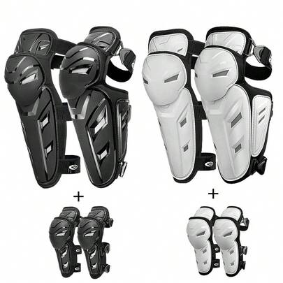 معدات الحماية للدراجات النارية - طقم ركبة وكوع مكون من 4 قطع، معدات حماية مضادة للسقوط والاصطدام للقيادة الوعرة والرياضات الخارجية، اكسسوارات الدراجات النارية، هدية للركاب الذكور والإناث