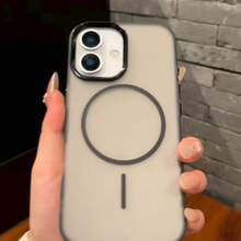 DECOPHONE Ốp lưng điện thoại sạc không dây từ tính bán trong suốt màu đen sang trọng, tương thích với iPhone 17, 17 Pro, 17 Air, 17 Pro Max, 16, 15, 14, 13, 12, 11 Pro Max, 16 Plus, cung cấp khả năng bảo vệ trong suốt và thiết kế khung chống sốc. - màu đen - Xem 3